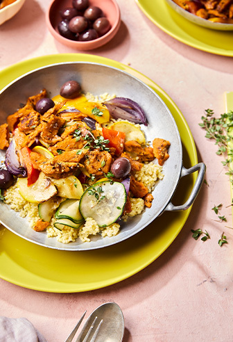Hirsepfanne mit endori veganem Chicken Natur Hirsepfanne mit endori veganem Chicken Natur