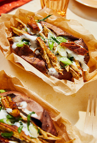 loaded Potato mit endori veganem Kebab und Avocado loaded Potato mit endori veganem Kebab und Avocado